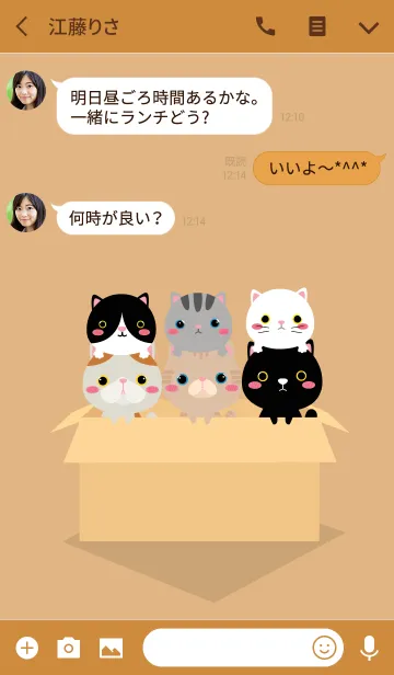 [LINE着せ替え] Cat in The Box Theme (jp)の画像3