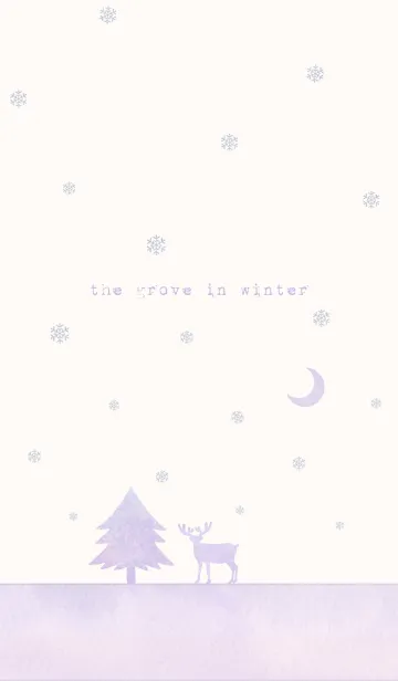 [LINE着せ替え] 雪とトナカイ＊癒しパープル@冬特集の画像1