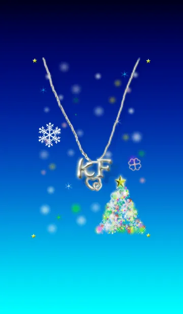 [LINE着せ替え] イニシャル K＆F(イルミネーションツリー)の画像1