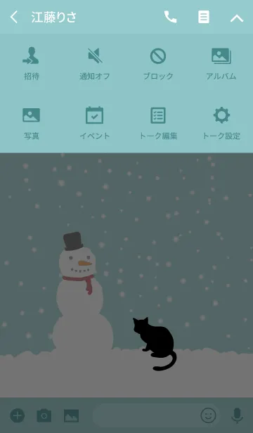 [LINE着せ替え] 冬のシンプルな猫-雪だるま＠冬特集の画像4