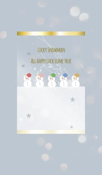 [LINE着せ替え] ベージュブルー 全運気UP 雪だるま @冬特集の画像1