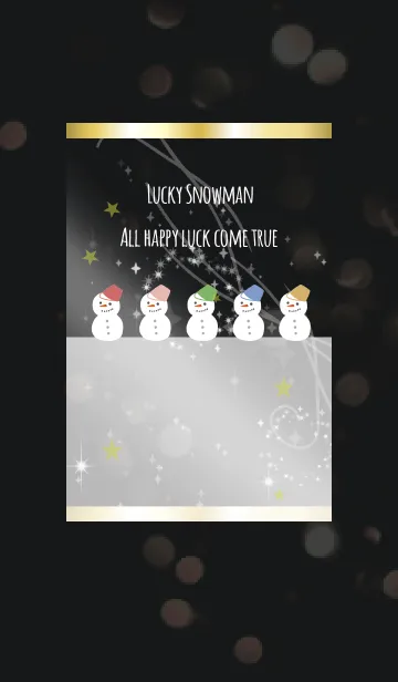 [LINE着せ替え] 黒＆黄色 / 全運気UP 雪だるま @冬特集の画像1