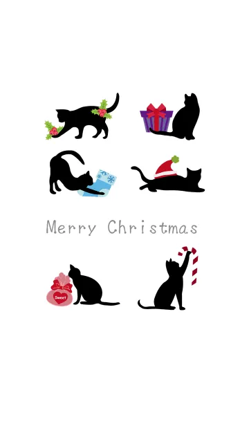 [LINE着せ替え] 黒い猫 - メリークリスマスの画像1