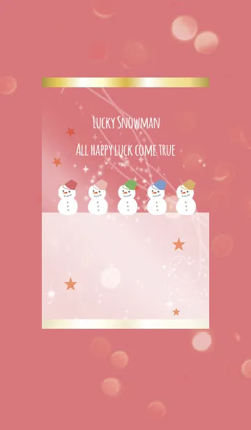 [LINE着せ替え] レッド 赤 / 全運気UP 雪だるま @冬特集の画像1