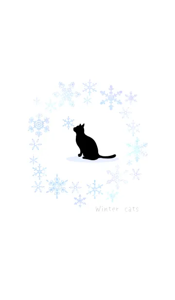 [LINE着せ替え] 冬のシンプルな猫-クリスタル＠冬特集の画像1