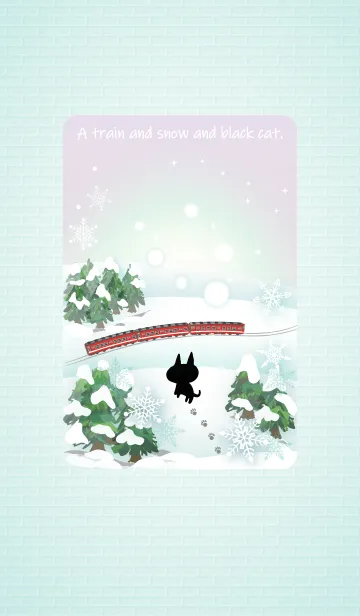 [LINE着せ替え] 黒猫ちゃんと雪の丘2赤い列車＠冬特集の画像1
