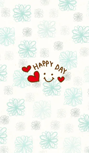 [LINE着せ替え] スマイル-グリーンお花16-の画像1