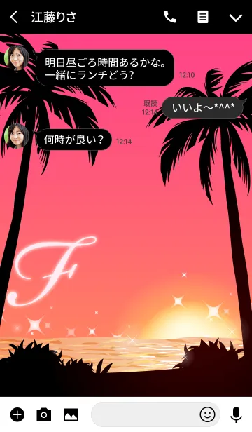 [LINE着せ替え] 【F】イニシャル◆サンセットビーチ1の画像3