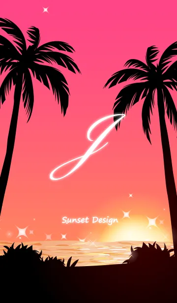 [LINE着せ替え] 【J】イニシャル◆サンセットビーチ1の画像1