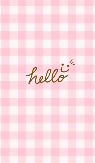 [LINE着せ替え] スマイル-ピンクチェック23-の画像1