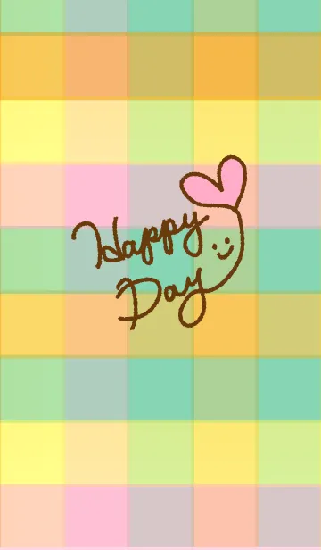 [LINE着せ替え] スマイル-カラフルチェック15-の画像1