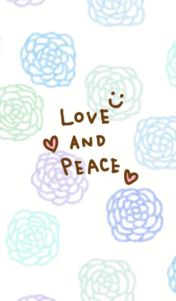 [LINE着せ替え] 青色水彩お花柄-スマイル30-の画像1