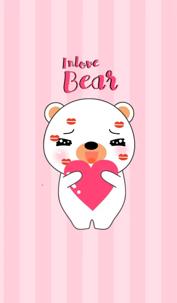 [LINE着せ替え] In love White Bear Theme (jp)の画像1