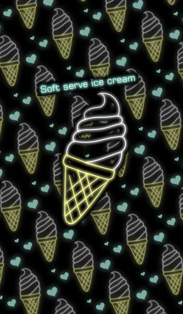 [LINE着せ替え] Soft serve ice cream -Neon style-の画像1