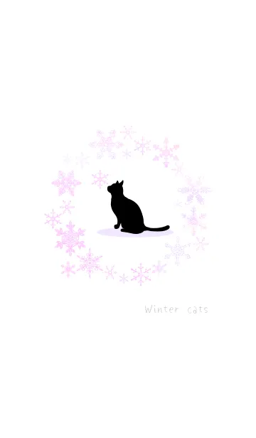 [LINE着せ替え] 冬のシンプルな猫-クリスタルP＠冬特集の画像1