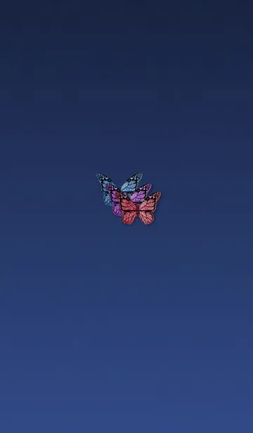 [LINE着せ替え] 3匹の幸運蝶ブルーの画像1