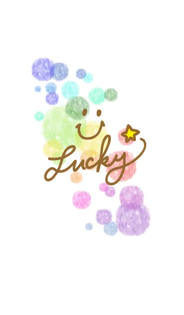 [LINE着せ替え] 水彩水玉8-スマイル29-の画像1