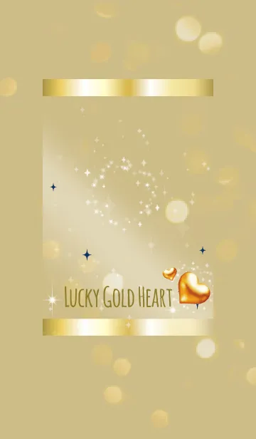[LINE着せ替え] ベージュネイビー/恋愛と金運UP 金色ハートの画像1