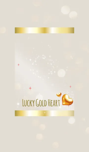 [LINE着せ替え] ベージュ＆ピンク/恋愛と金運UP 金色ハートの画像1