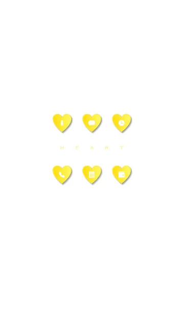 [LINE着せ替え] YELLOW HEART -white-の画像1