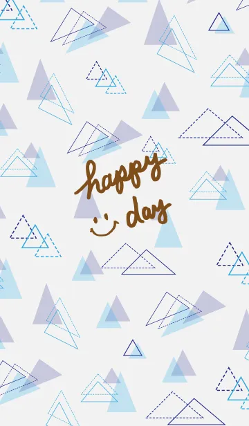 [LINE着せ替え] 青い三角-スマイル10-の画像1