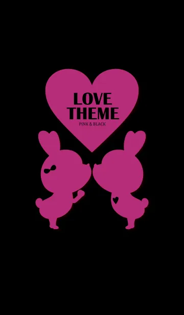 [LINE着せ替え] LOVE THEME BLACK ＆ DARKPINKの画像1