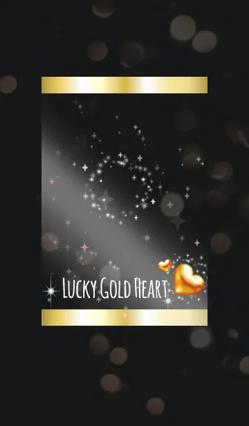 [LINE着せ替え] 黒とピンク / 恋愛と金運UP 金色ハートの画像1