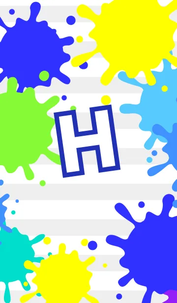 【H】イニシャル❤️ペイント 青の着せ替えメイン画像