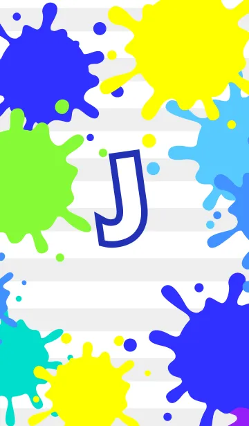 [LINE着せ替え] 【J】イニシャル❤️ペイント 青の画像1