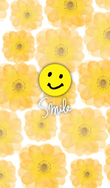 [LINE着せ替え] 水彩オレンジお花-スマイル20-の画像1