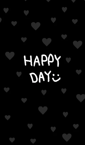 [LINE着せ替え] 黒背景にハート-スマイル13-の画像1