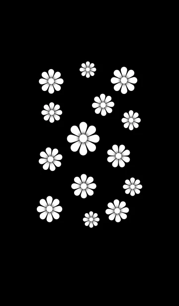 [LINE着せ替え] ホワイト フラワー : 白い花 [黒] No.2の画像1