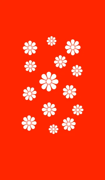 [LINE着せ替え] ホワイト フラワー : 白い花 [赤] No.2の画像1