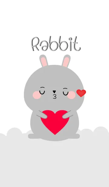 [LINE着せ替え] Simple Lovely Gray Rabbit (jp)の画像1