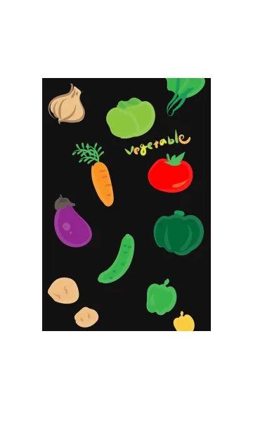 [LINE着せ替え] Vegetable Carnival blackの画像1