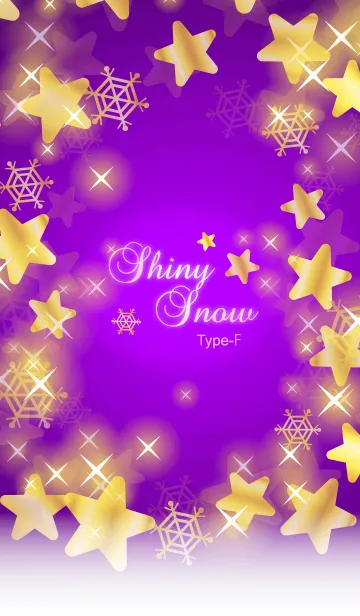 [LINE着せ替え] シャイニースノー☆☆☆ Type-F 雪+紫+金の画像1
