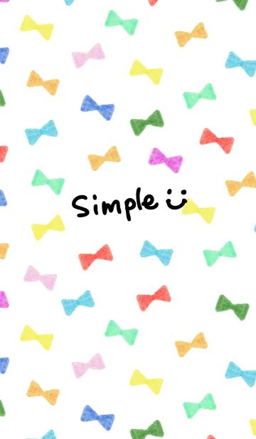 [LINE着せ替え] カラフルリボン-スマイル25-の画像1