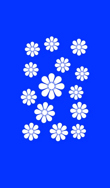 [LINE着せ替え] ホワイト フラワー : 白い花 [ブルー] No.2の画像1