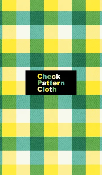 [LINE着せ替え] チェックの布地 黄＆緑の画像1