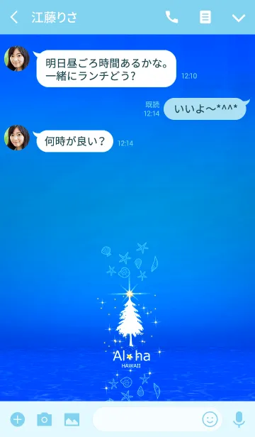 [LINE着せ替え] *アロハな海と貝殻のクリスマス＠冬特集の画像3