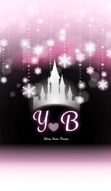 [LINE着せ替え] 【Y＆B】イニシャル❤️雪の城-ピンク-の画像1