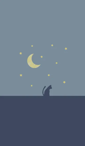 [LINE着せ替え] 夜と猫のきせかえの画像1