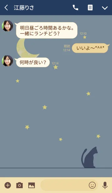 [LINE着せ替え] 夜と猫のきせかえの画像3