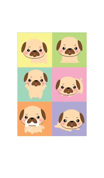 [LINE着せ替え] Love Pug Dog Theme (jp)の画像1