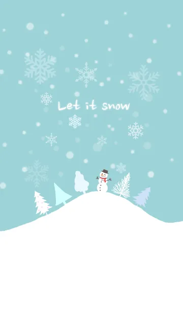 [LINE着せ替え] 雪大好き！雪だるまと雪の結晶の画像1
