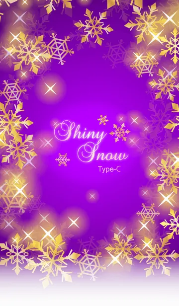 [LINE着せ替え] シャイニースノー☆☆☆ Type-C 雪+紫+金の画像1