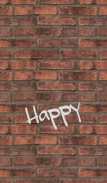 [LINE着せ替え] レンガ壁”Happy”の画像1