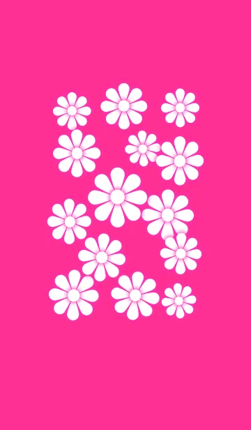 [LINE着せ替え] ホワイト フラワー : 白い花 [ピンク] No.2の画像1