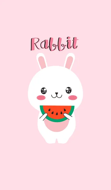 [LINE着せ替え] Simple Cute White Rabbit V.2 (jp)の画像1