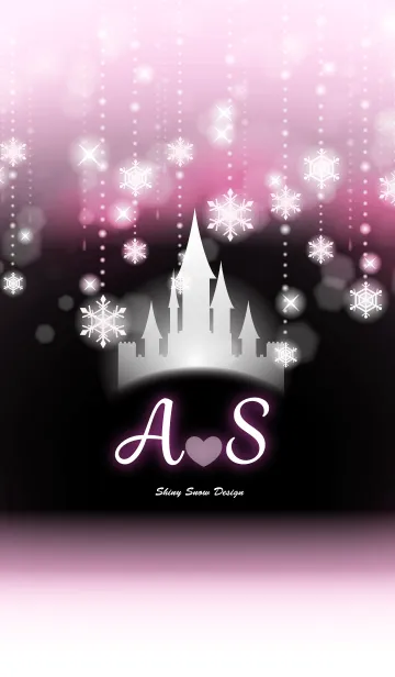 [LINE着せ替え] 【A＆S】イニシャル❤️雪の城-ピンク-の画像1